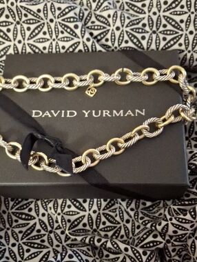 David Yurman Two-Tone Silver and Gold Link Necklace